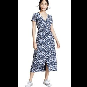 Madewell short sleeve floral midi dress